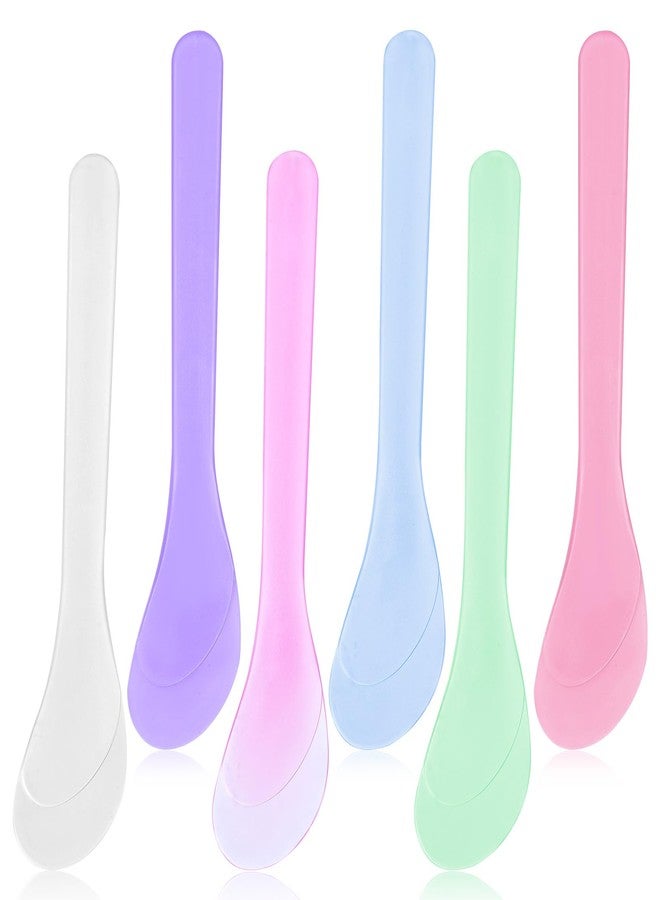 Ajcotahm 6PCS Makeup Scoops Spatulas Plastic Beauty Spoon Facial Cream Brush Reusable Cosmetic Mask Mixing Scoop Tool for Lotions Cream and Sampling Tool - Image 1